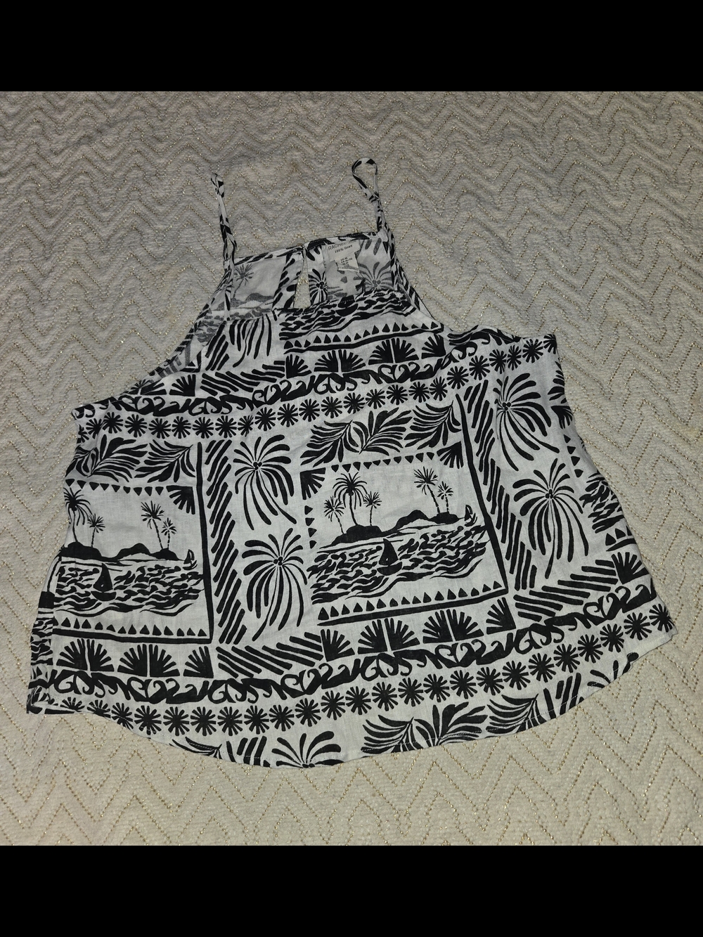 Rachel Zoe Black and White Tropical Tank